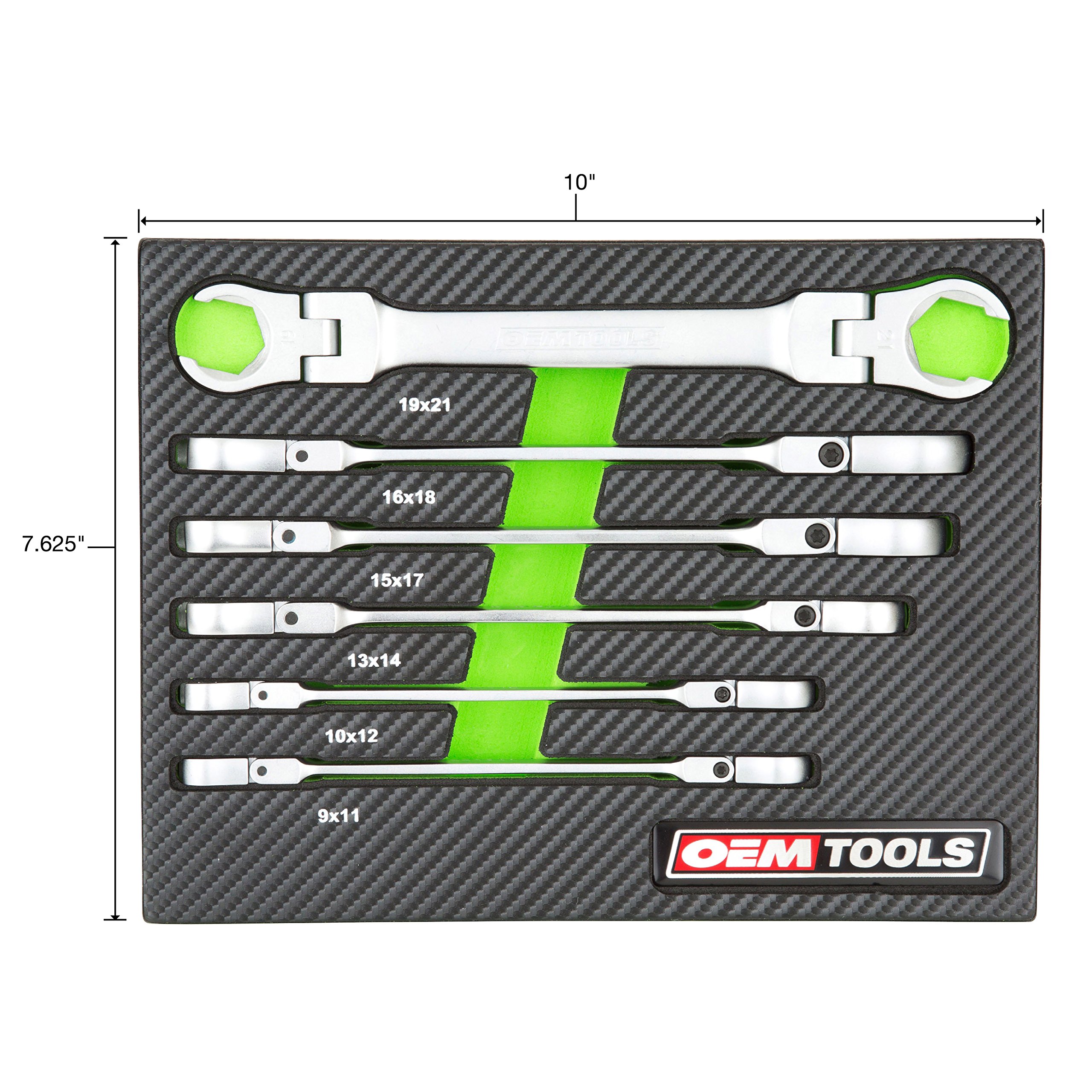 OEMTOOLS 22064 6PC Flex Head Flare Nut Wrench Set, Stocking
